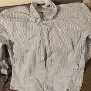 Classic Blue Striped Men's Button-Down Shirt